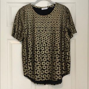 Equipment gold and black silk blouse